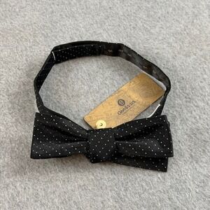 Onassis Mens Black White Polka Dot Silk Skinny Bow Tie NWT 1.75x14-18"